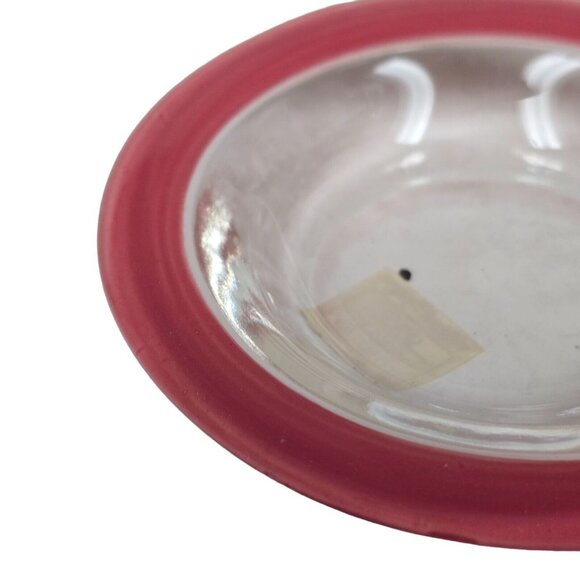 Fifth Avenue Crystal Ltd. Red Rim Clear Votive Candle Holder Tealight Home Decor - Picture 4 of 8